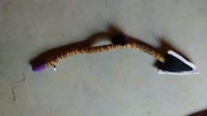 spear with tiger pattern